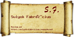 Sulyok Fabrícius névjegykártya